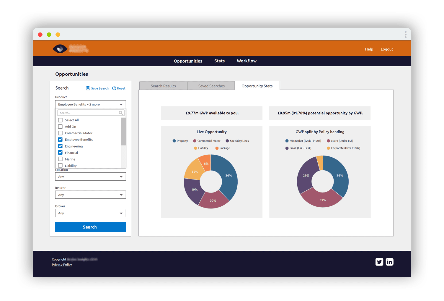 Insurance Broker Web Stats